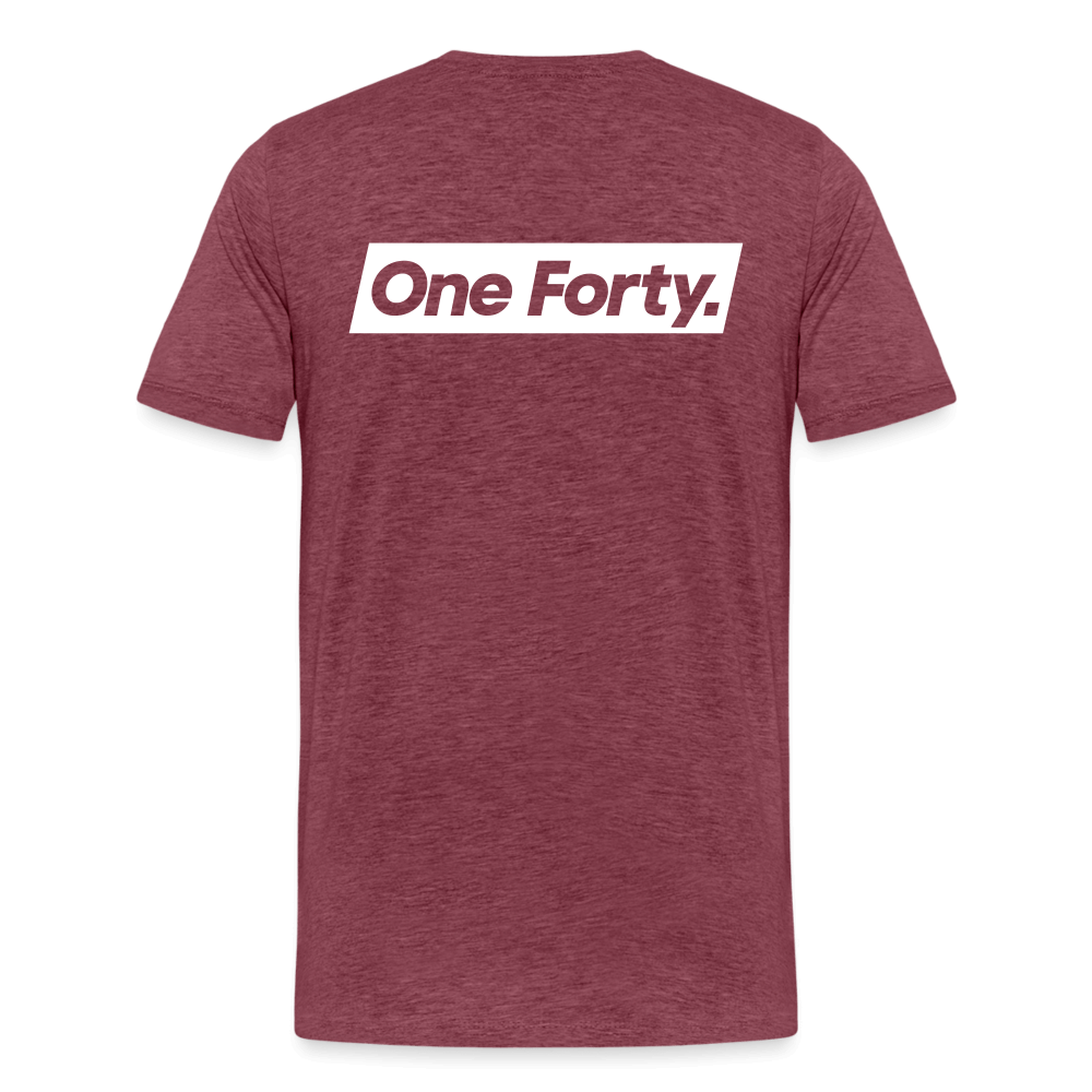 Official One Forty Mens Logo Front & Back Tee [Heather Burgundy] - heather burgundy