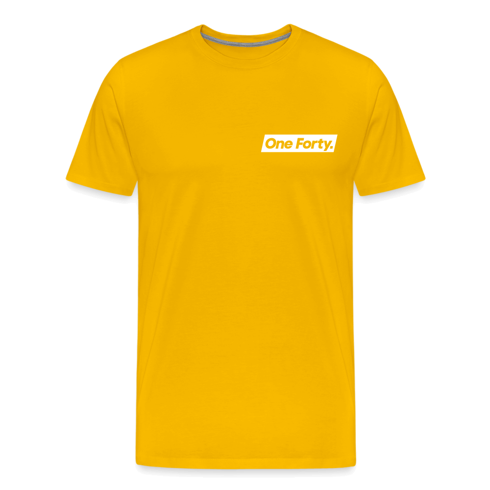 Official One Forty Mens Logo Front & Back Tee [Yellow] - sun yellow