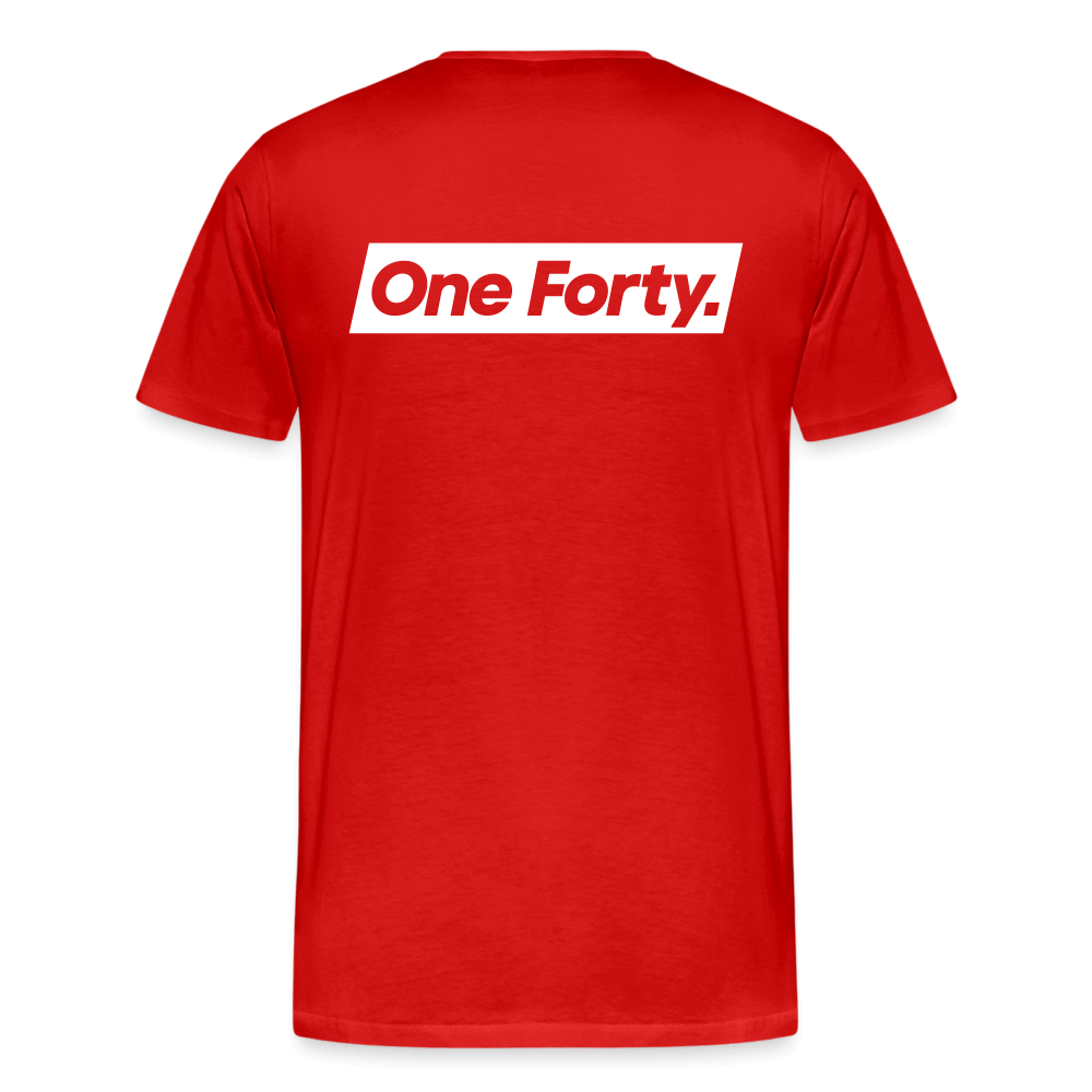 Official One Forty Mens Logo Front & Back Tee [Red] - red