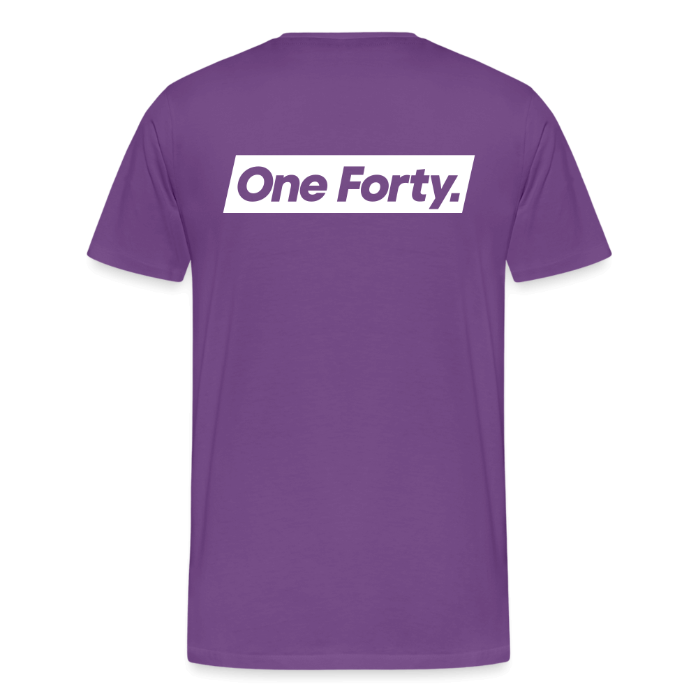 Official One Forty Mens Logo Front & Back Tee [Purple] - purple