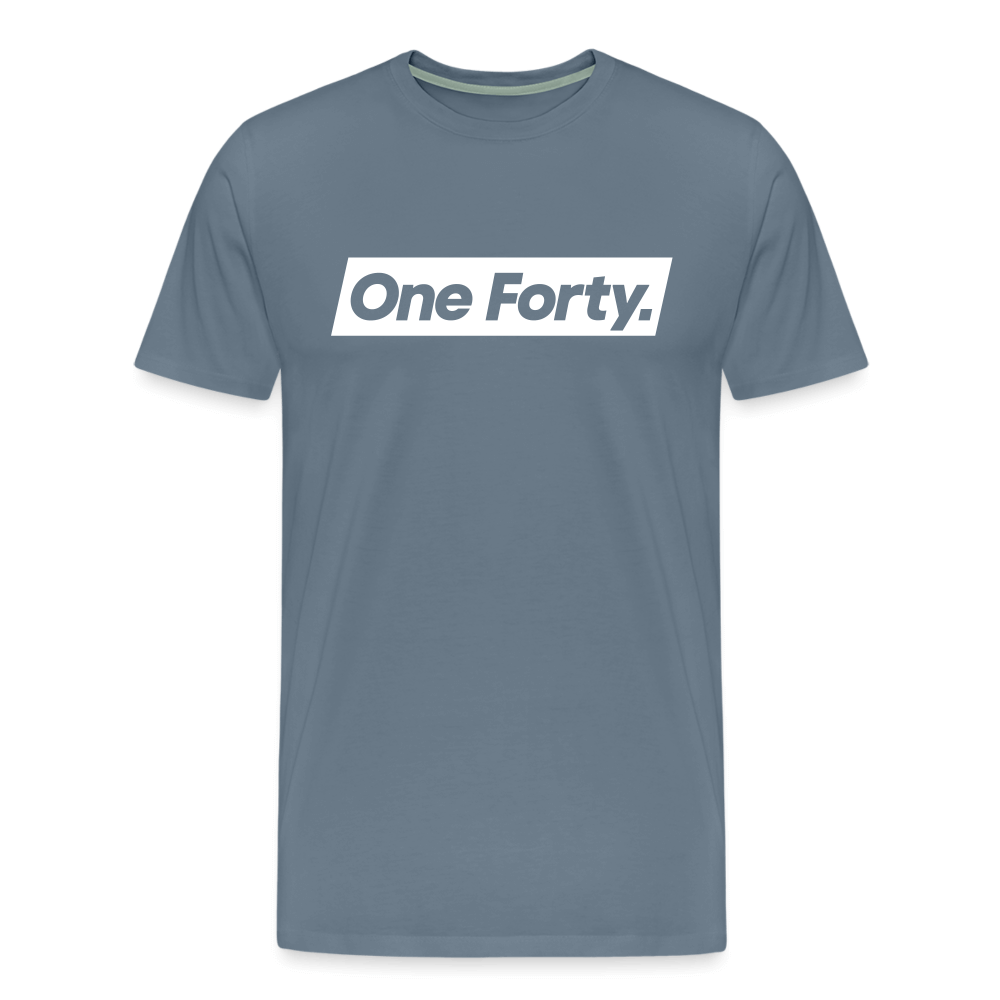 Official One Forty Mens Logo Tee [Denim Blue] - steel blue