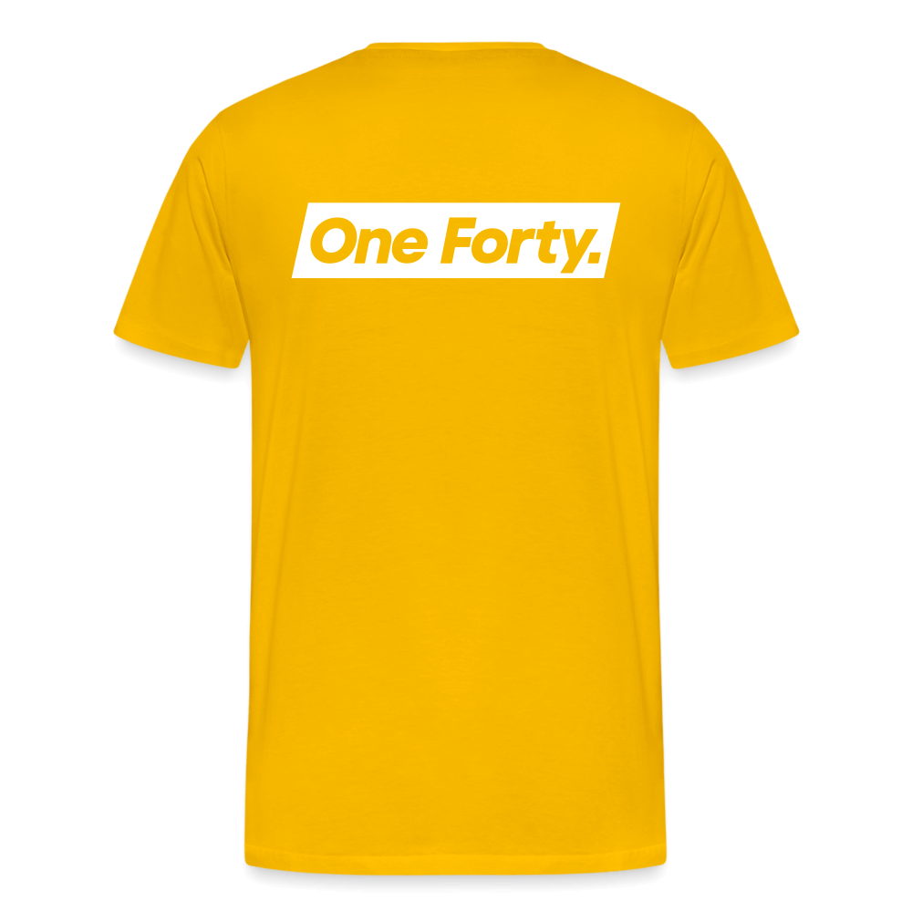 Official One Forty Mens Logo Front & Back Tee [Yellow] - sun yellow