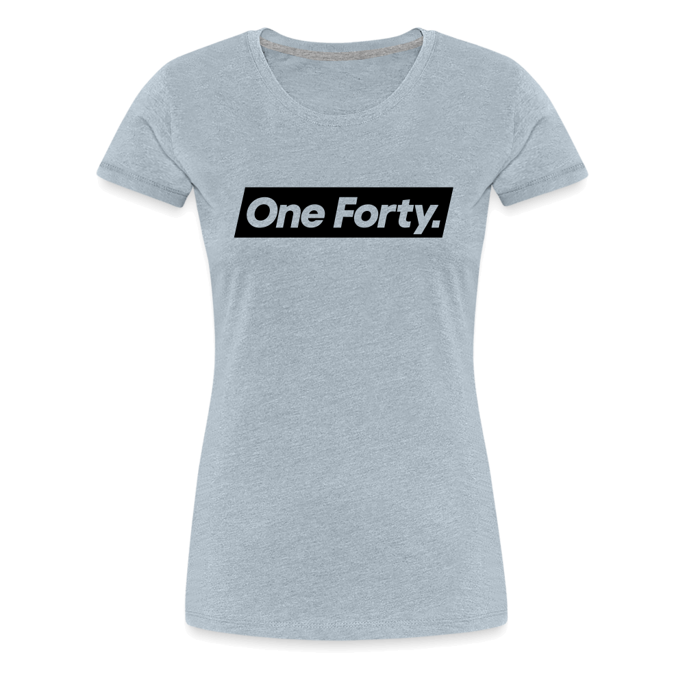 Official One Forty Womens Logo T-Shirt [Heather Ice Blue] - heather ice blue