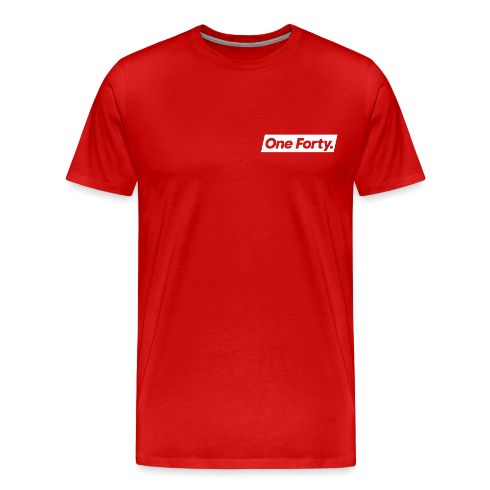 Official One Forty Mens Logo Front & Back Tee [Red] - red