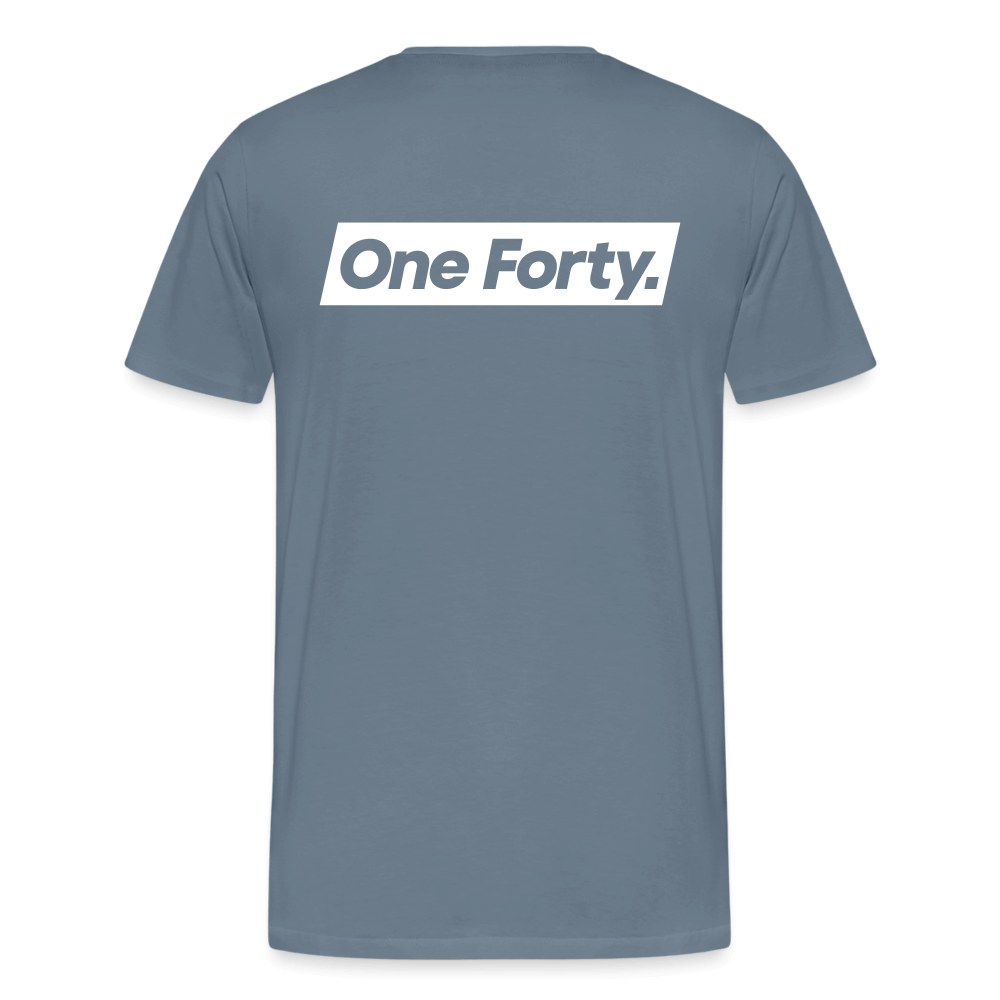 Official One Forty Mens Logo Front & Back Tee [Steel Blue] - steel blue